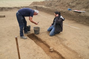 Trench 1 section across linear feature.